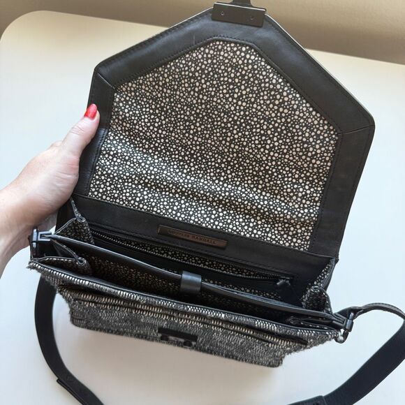 EUC Loeffler Randall Envelope Shoulder/Crossbody Bag, Black Leather & Tweed - Picture 6 of 11